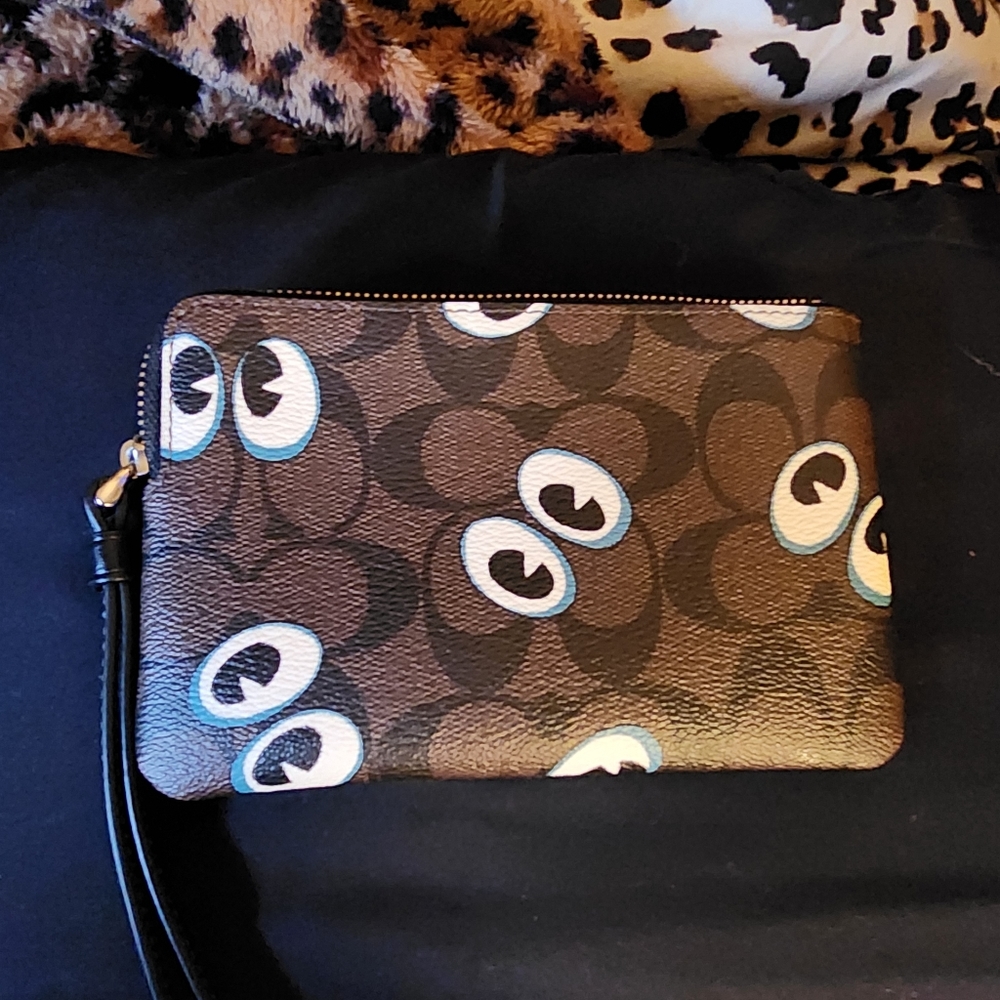 Coach halloween eyes zip wallet